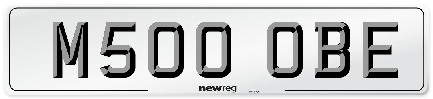 M500 OBE Number Plate from New Reg